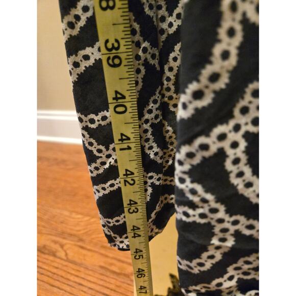 Isabel Marant Black Silk Printed Midi Silk Chain Link Print Wrap Dress Size 42 - Picture 6 of 10